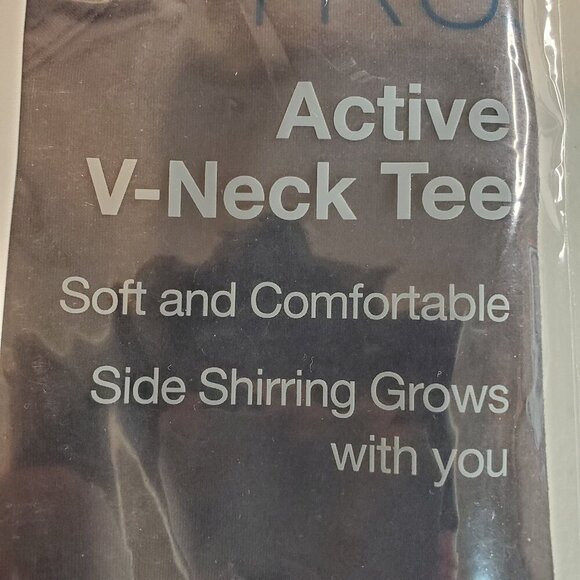 2 NWT TIME and TRU SZ S (4-6) Women's Maternity Active V-Neck Stretch Tee - Picture 3 of 5